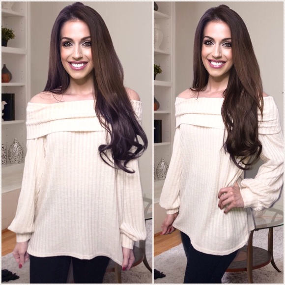 ValMarie Sweaters - AUTUMN DAYS ribbed off shoulder sweater